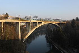 La partie du viaduc de Lorraine passant au-dessus de l'Aar