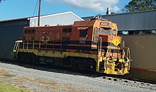 The Louisiana & Delta's only surviving ATSF CF7 locomotive, formerly LDRR 1500. Louisiana & Delta CF7 1500.jpg