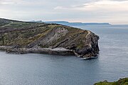 Lulworth Cove in Dorset, England in May 2021.