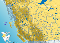 Western Canada rivers Major Rivers in West Canada.png