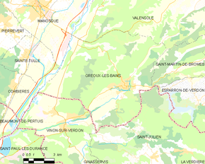 Poziția localității Gréoux-les-Bains