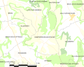 Poziția localității Dampierre-en-Montagne