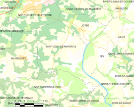 Mapa obce Saint-Jean-de-Marsacq