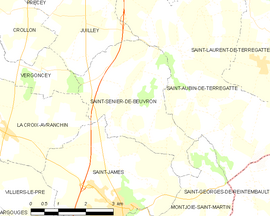 Mapa obce Saint-Senier-de-Beuvron