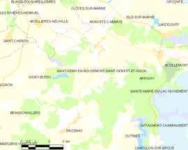 Mapa obce Saint-Remy-en-Bouzemont- Saint-Genest-et-Isson