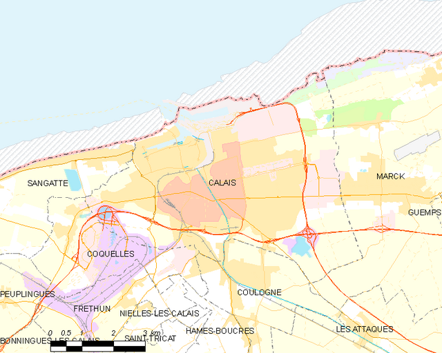 加萊城區地圖