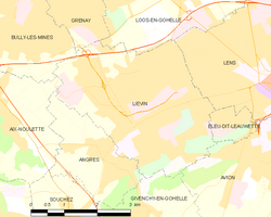 Kart over Liévin