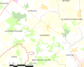 Mapa obce Crosmières