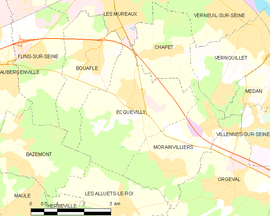Mapa obce Ecquevilly