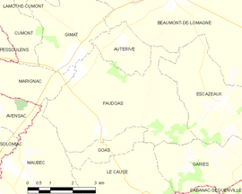 Mapa obce Faudoas
