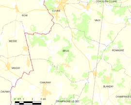 Mapa obce Brux