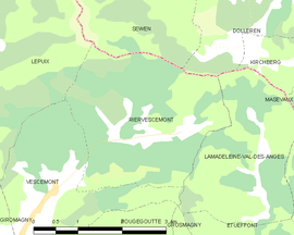Mapa obce Riervescemont