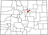 Map of Colorado highlighting Denver County.svg