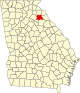 Mapa estadual destacando o condado de Madison