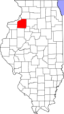 Map of Illinois highlighting Henry County
