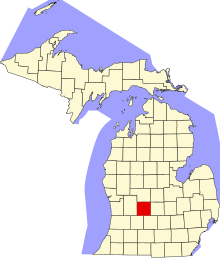 Map of Michigan highlighting Ionia County.svg