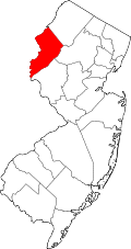 Placering i delstaten New Jersey.