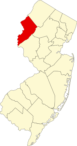 Locatie van Warren County in New Jersey