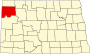 Map of North Dakota highlighting Williams County.svg