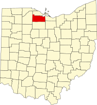Map of Ohajo highlighting Sandusky County