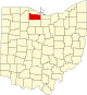 Localização do Map of Ohio highlighting Sandusky County