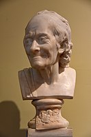 Busto de Voltaire.  1778. Mármol.  Museo de Victoria y Alberto, Londres