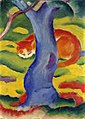 Franz Marc, Chat derrière un arbre (Katze hinter einem Baum) (1911)