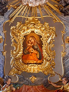 Pilgrimage church Maria Hilf Moosbronn Germany Interior Miraculous image "Maria Hilf"