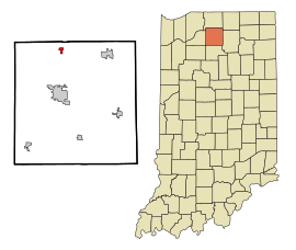 Marshall County Indiana Incorporated and Unincorporated areas La Paz Highlighted.svg