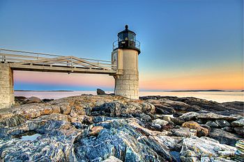 File:Marshall Point Lighthouse by Sunset.jpg