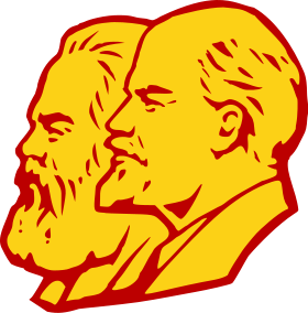 Marx Lenin clipart gold and red.svg
