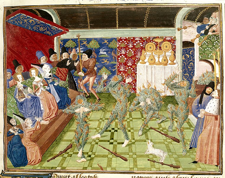 File:Masquerade at French court - Froissart's Chronicles (Volume IV, part 2) (1470-1475), f.1 - BL Harley MS 4380.jpg