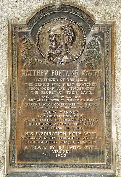 File:Matthew Fontaine Maury memorial at Goshen Pass overlooking the Maury River.jpg