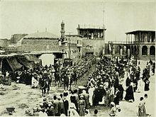 Frederick Stanley Maude with British Indian Army entering Baghdad in 1917. Maude in Baghdad.jpg