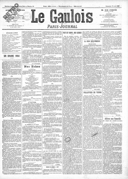 File:Maupassant - Un drame vrai, paru dans Le Gaulois, 6 août 1882.djvu