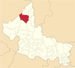 Location o the municipality in San Luis Potosí