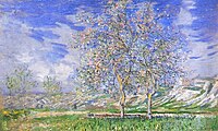 Pear trees in blossom Monet w522.jpg