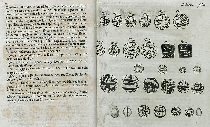 File:Monnoyes des estats du Grand Mogol - Tavernier Jean Baptiste - 1677.jpg
