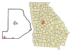 Location in Monroe County and the state of Georgia