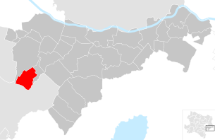 Location of the municipality of Moosbrunn in the Bruck an der Leitha district (clickable map)