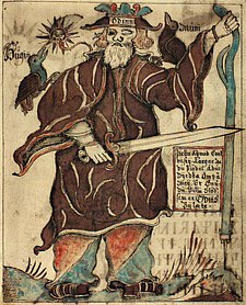 Ilustrace Odina v Poetické Eddě z 18. století
