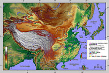 Geograficzna mapa Chin.