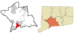 West Haven's location within New Haven County and Connecticut