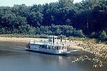 Steamboat Talisman on Sangamon River in 1970 New Salem - Steamboat "Talisman" (4289725176).jpg