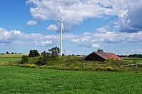 Naturreservatet ligger mitt i en vindkraftspark