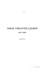 Vignette pour Norsk Forfatter-Lexikon 1814–1880