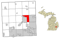 Oakland County Michigan Incorporated and Unincorporated areas Auburn Hills highlighted.svg