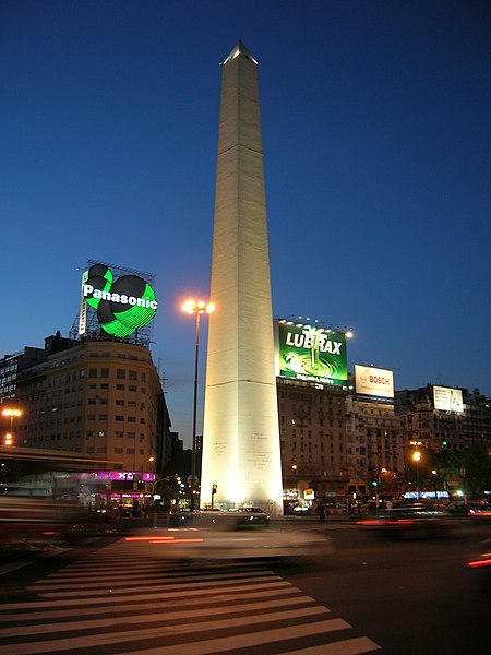 The Obelisk of Buenos Aires, erected in 1936 to commemorate the quadricentennial of the foundation of the city