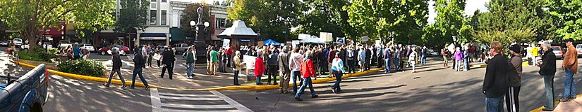 Protesters and onlookers during an Occupy Ashland gathering Occupy Ashland.jpg