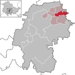 Läget för kommunen Osthausen-Wülfershausen i Ilm-Kreis